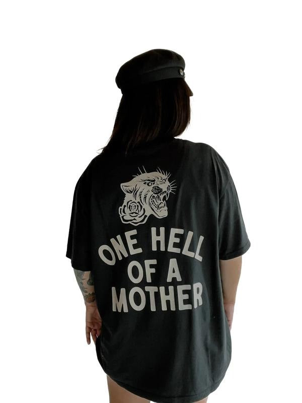 One Hell Of A Mother Tee, Trendy Mom Life Tee, Grunge Shirt, Cool Mom Shirt, New Mama Shirt Gift, Unisex T-Shirt, Her Mom Mother From Kids Children, Short Sleeve Tee Shirt, Gifts For Mommy, Gifts For Birthday