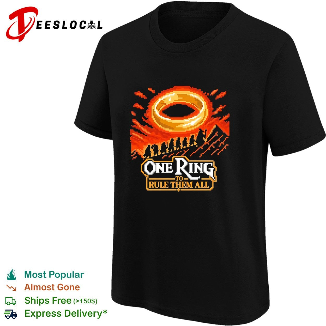 One ring to rule them all pixel fellowship shirt