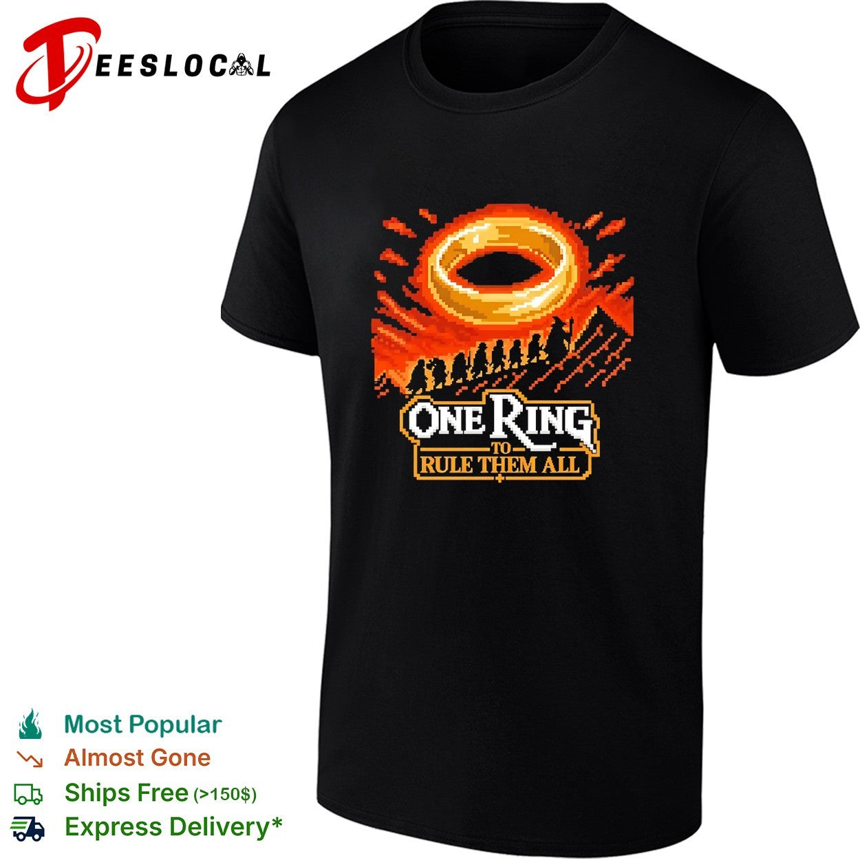 One ring to rule them all pixel fellowship shirt