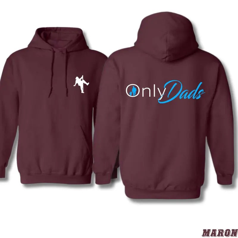 OnlyDads Hoodie - Unisex Hoodie with Bold "OnlyDads" Logo, Stylish Silhouette, Comfortable Fit, Perfect for Dads Who Love to Show Their Humor Classic Menswear