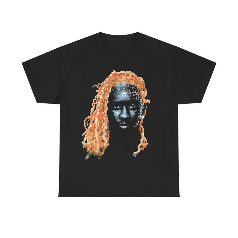 Orange Thugga Y2k 90s Hip-Hop Vibes Heavy Cotton Graphic T-Shirt Tshirt Shirt HipHop Rap Tee Casual Classic Menswear Retro Top Vintage Underwear Streetwear Crewneck Comfy