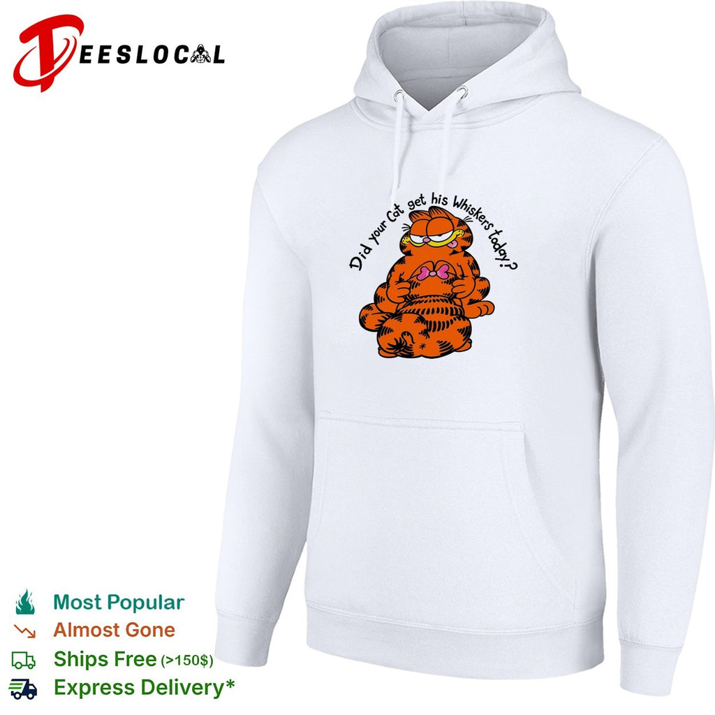 Orange cat did your cat get his whiskers today shirt