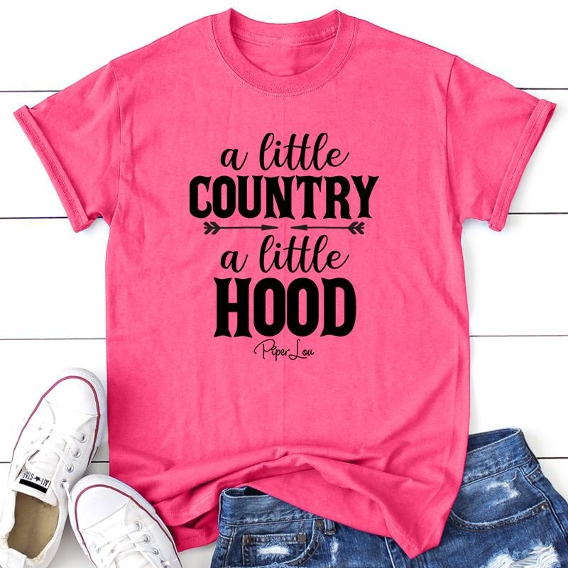 A Little Country A Little Hood Apparel, Proudly Printed In The USA, Tee / Tank / V Neck Gray / White / Blue / Hot Pink / Orange, #sassy #cute #blackprintstyle{n002}2