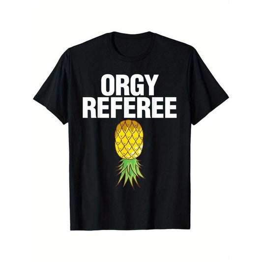 Orgy Referee Swinger Swingers Pineapple Group Sex Gift Pure Comfort in Style Men's Classic Print Short Sleeve Round Neck Tee made in usa
