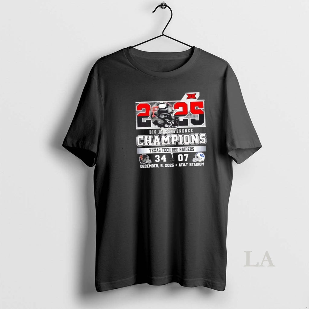 Original 2025 Big 12 Conference Champions Texas Tech Red Raiders Att Stadium Football Helmets