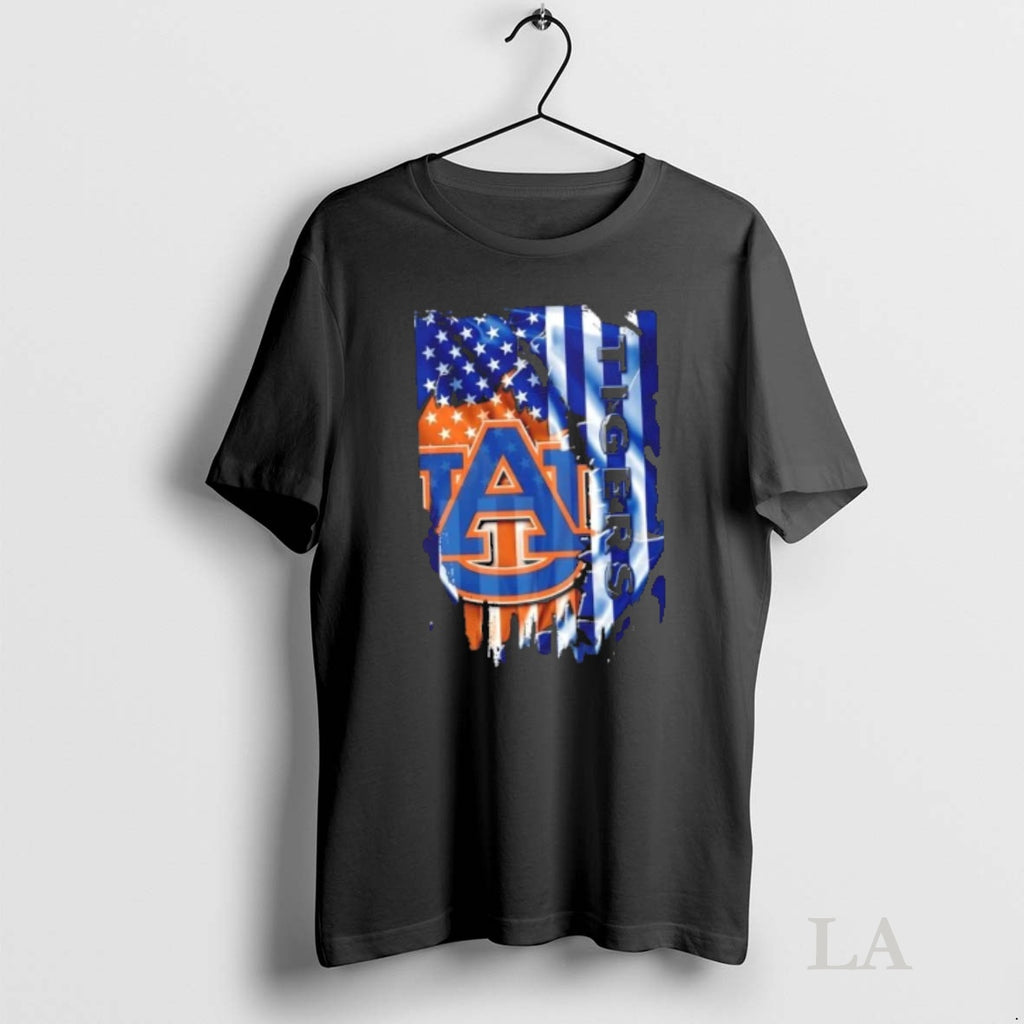 Original Auburn Tigers Football X American Flag