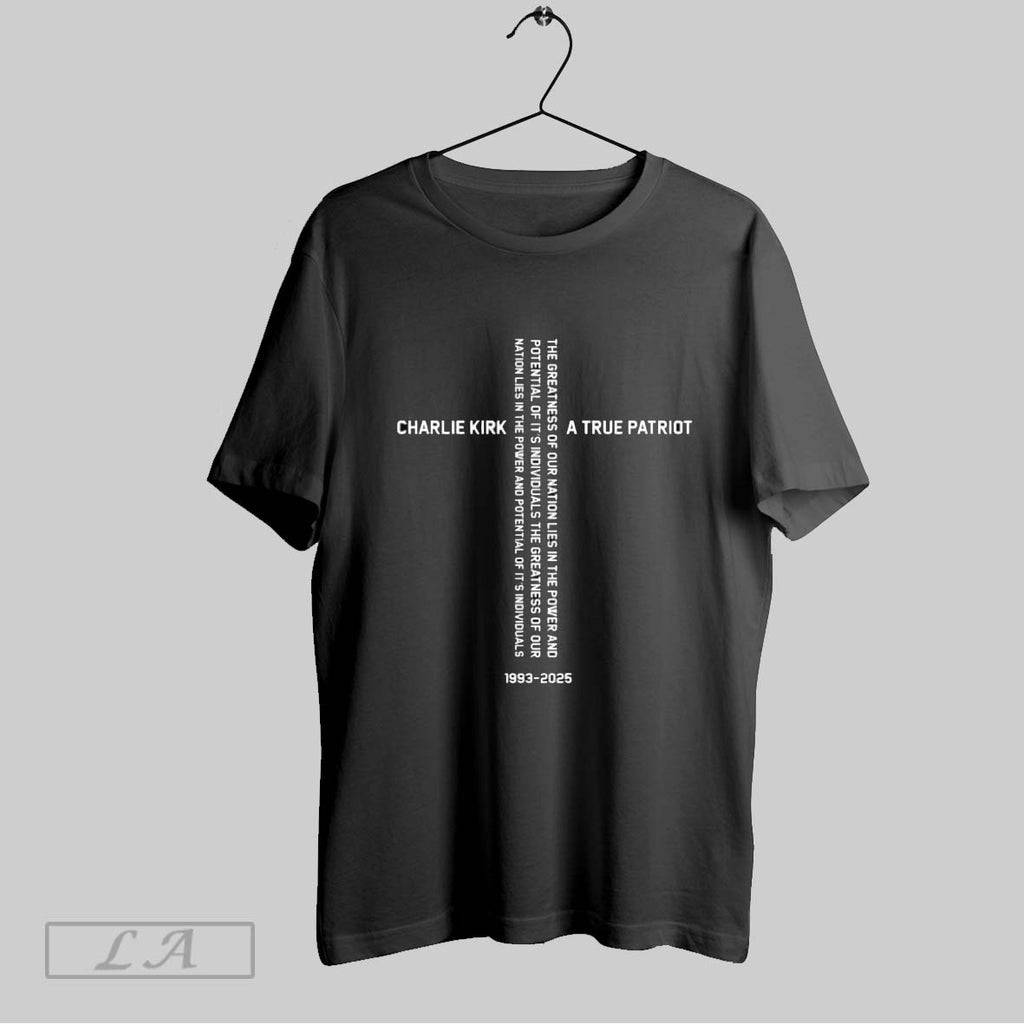 Original Charlie Kirk American Cross Patriot 1993 2025 Hero Quote