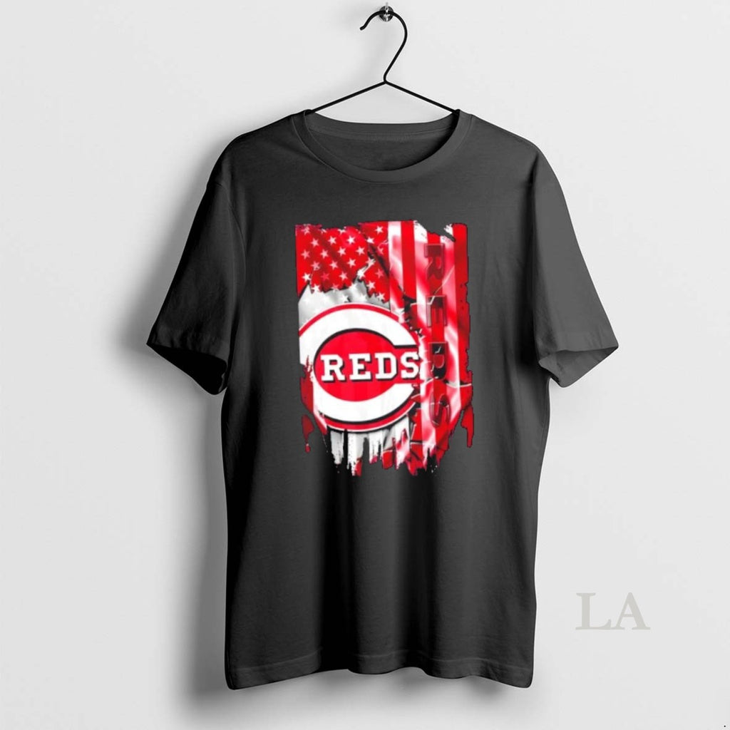 Original Cincinnati Reds Baseball X American Flag