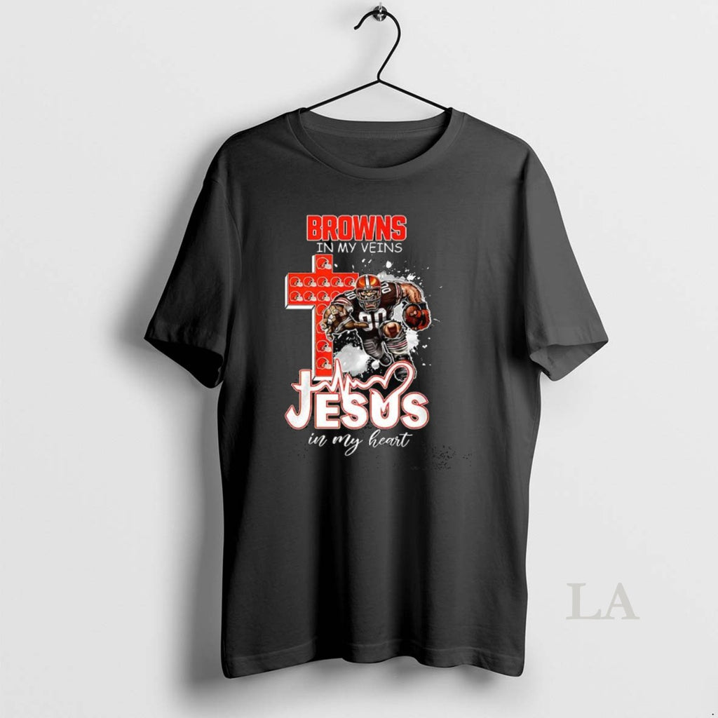 Original Cleveland Browns In My Veins Jesus In My Heart Mascot