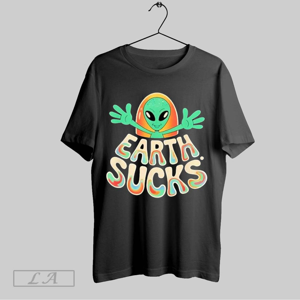 Original Earth Sucks Funny Alien Alien Head Retro