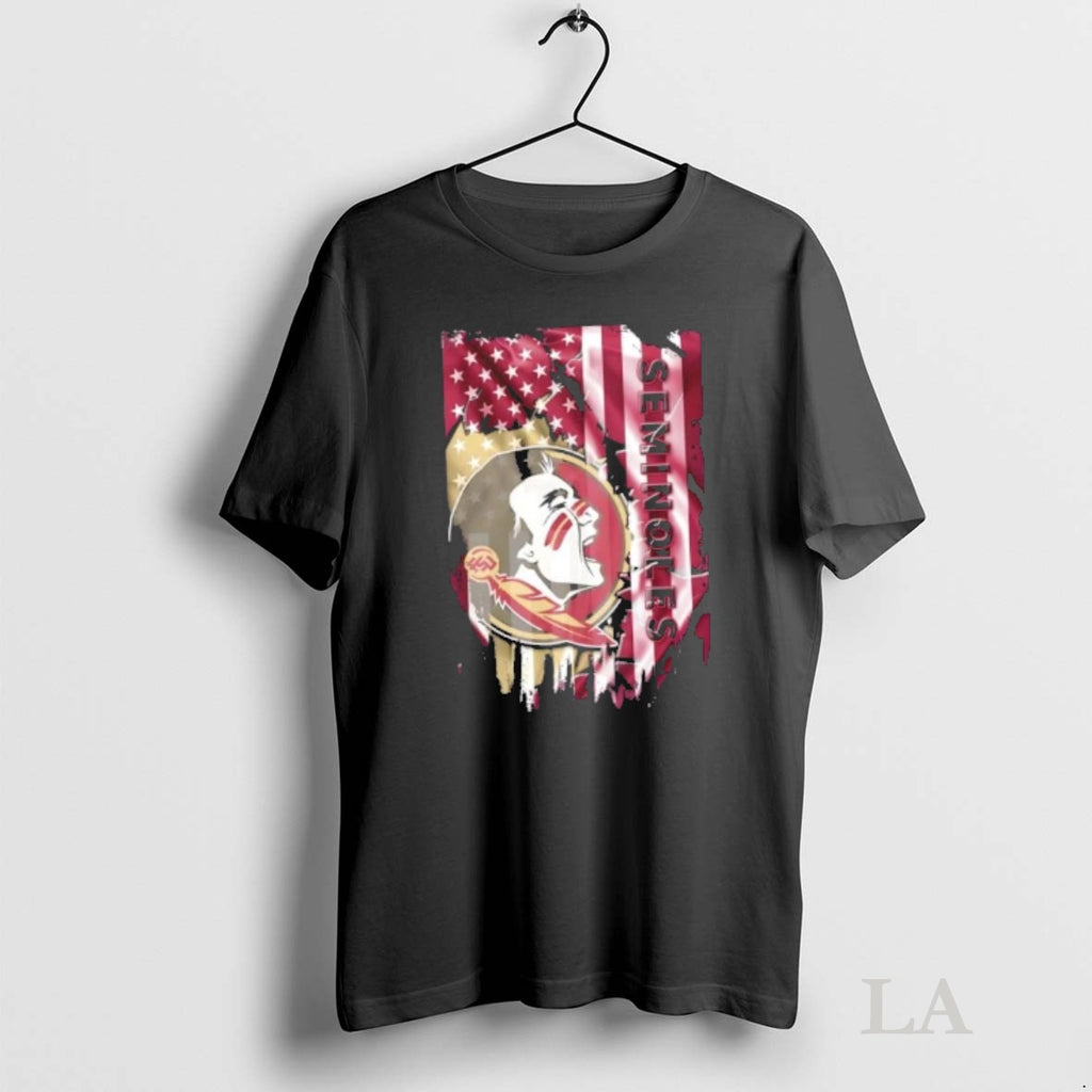 Original Florida State Seminoles Football X American Flag