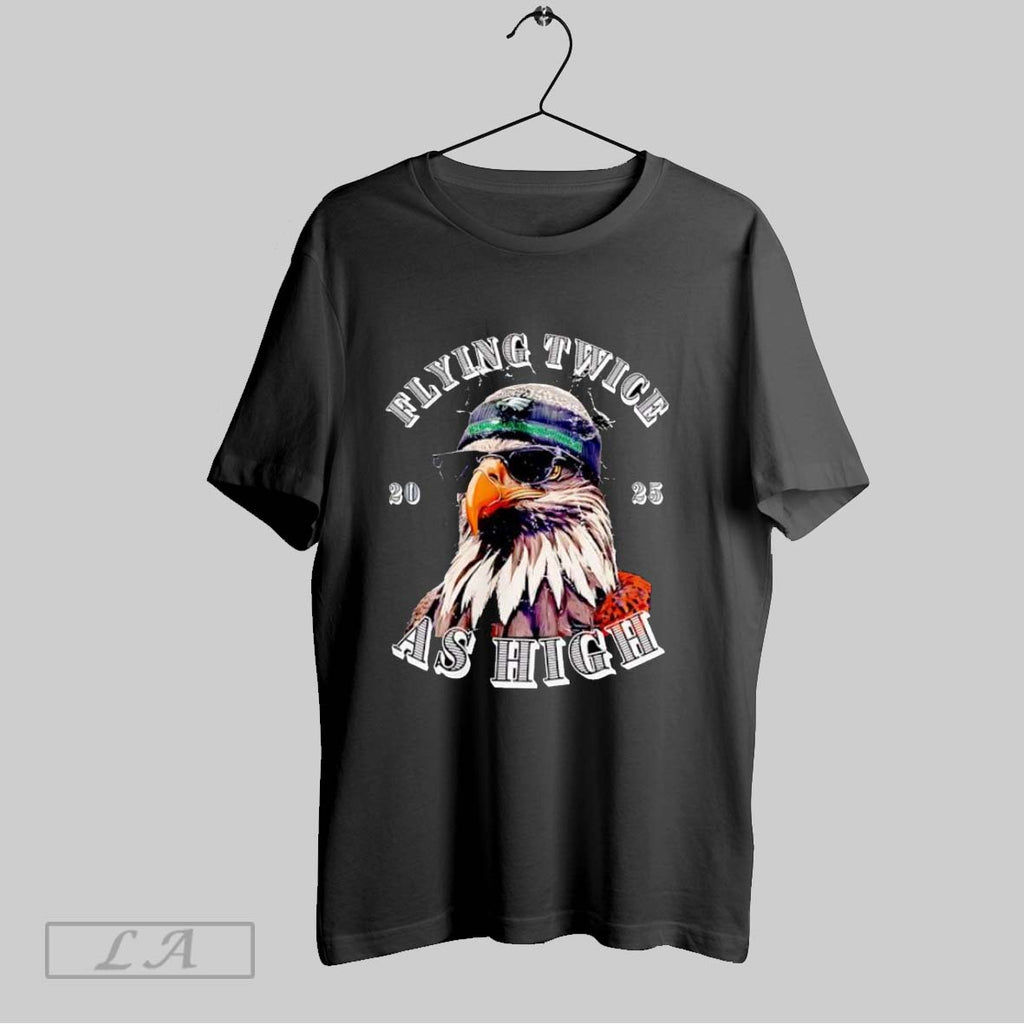 Original Flying Twice As High 2025 Eagle Wearing Beanie Sunglasses