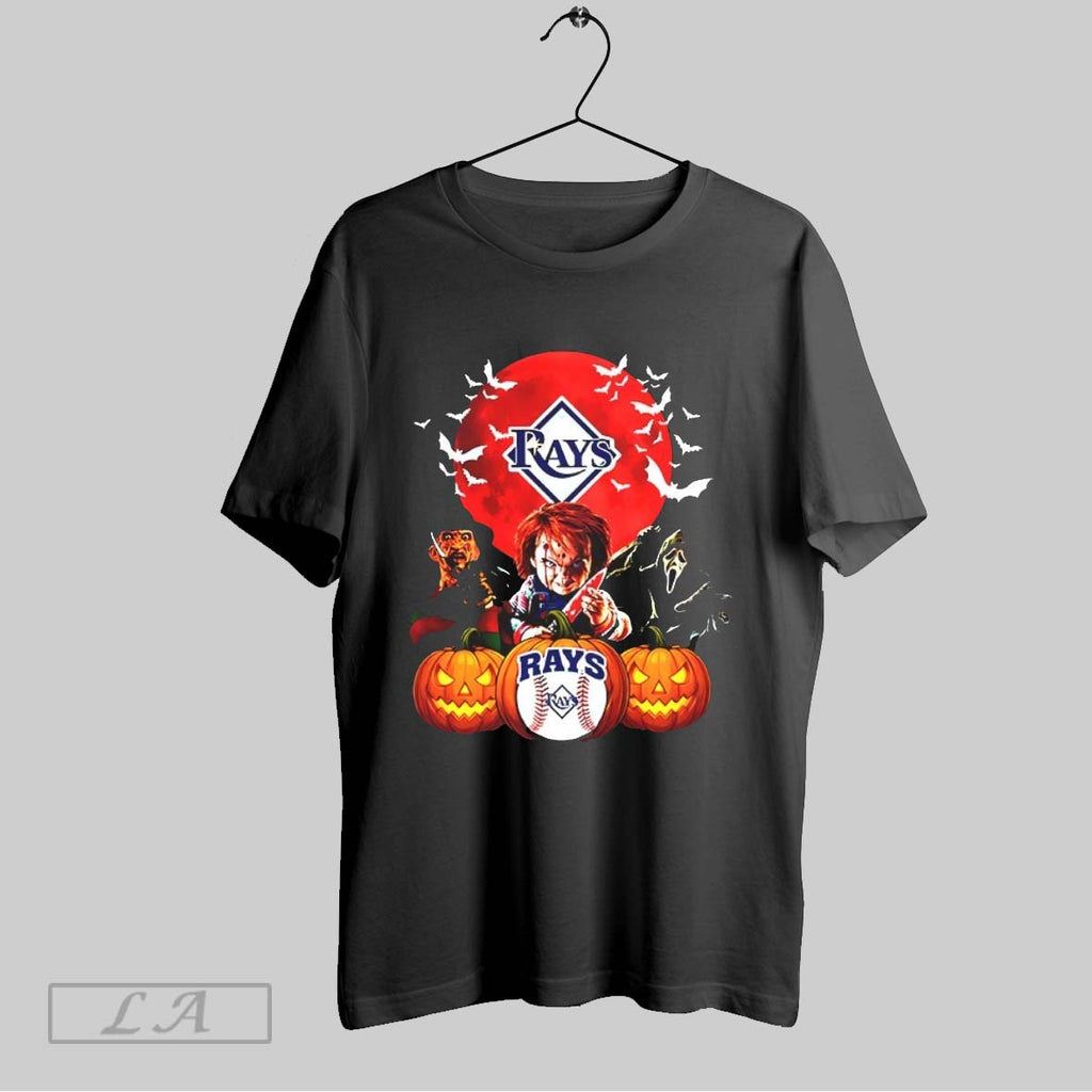 Original Freddy Krueger Chucky And Ghostface Moon Tampa Bay Rays Mlb Halloween 2025 V Neck
