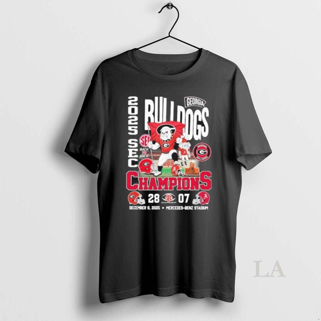 Original Georgia Bulldogs Mascot 2025 Sec Conference Champions 28 7 Score