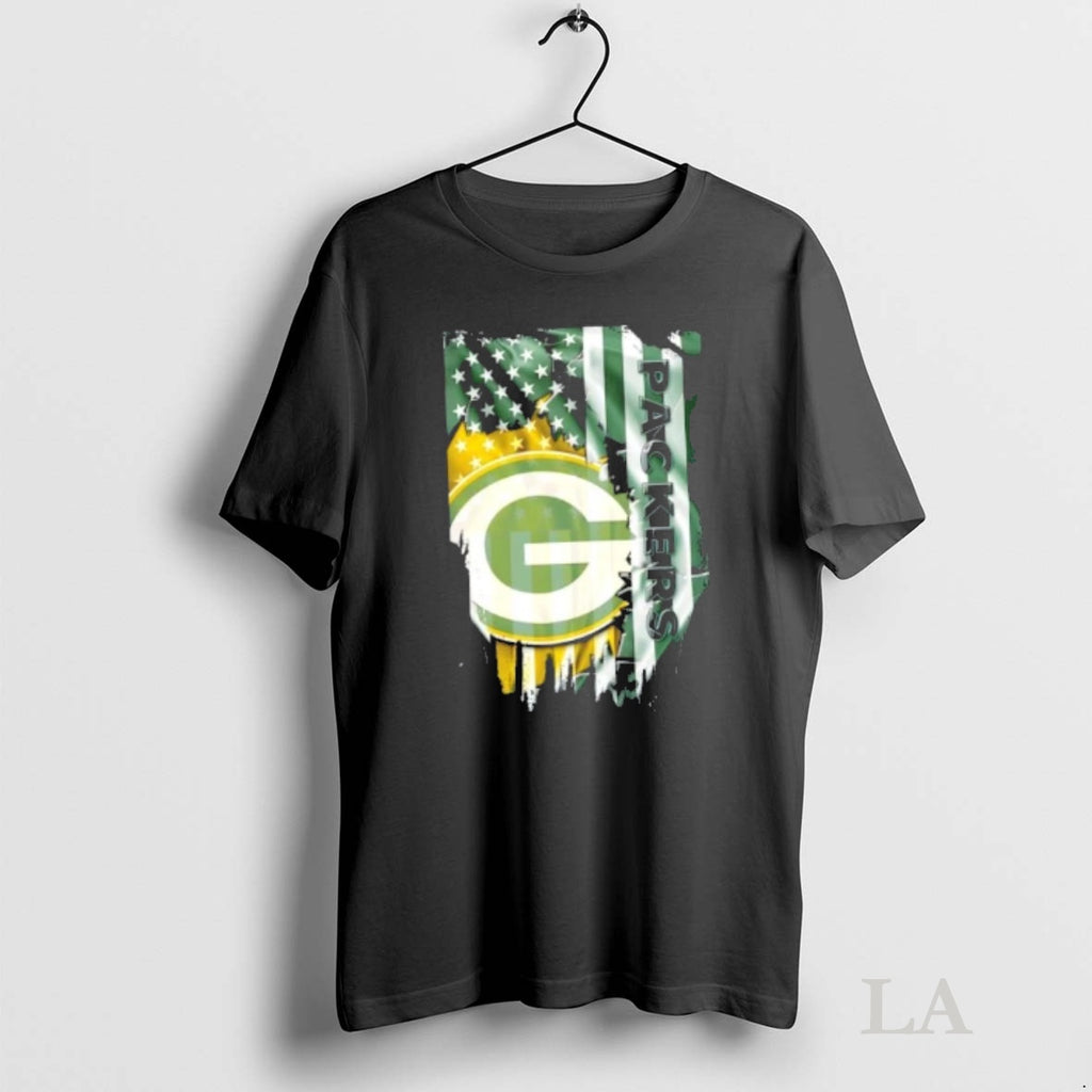 Original Green Bay Packers Football X American Flag