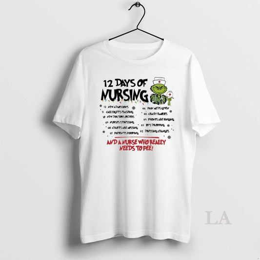 Original Grinch 12 Days Of Mursing And A Murse Who Really Needs To Pee Circle T-Shirts, Hoodie, Sweatshirt | WearSparks.com
