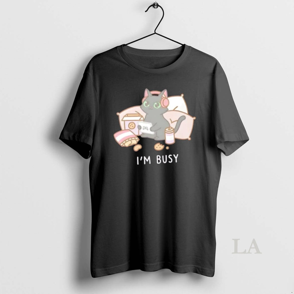 Original Im Busy Gamer Cat Cute Black Kitty