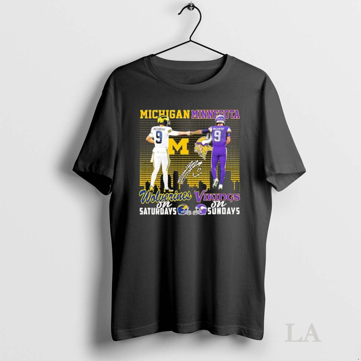 Original J J Mccarthy Michigan Wolverines On Saturdays Minnesota Vikings On Sundays Signature