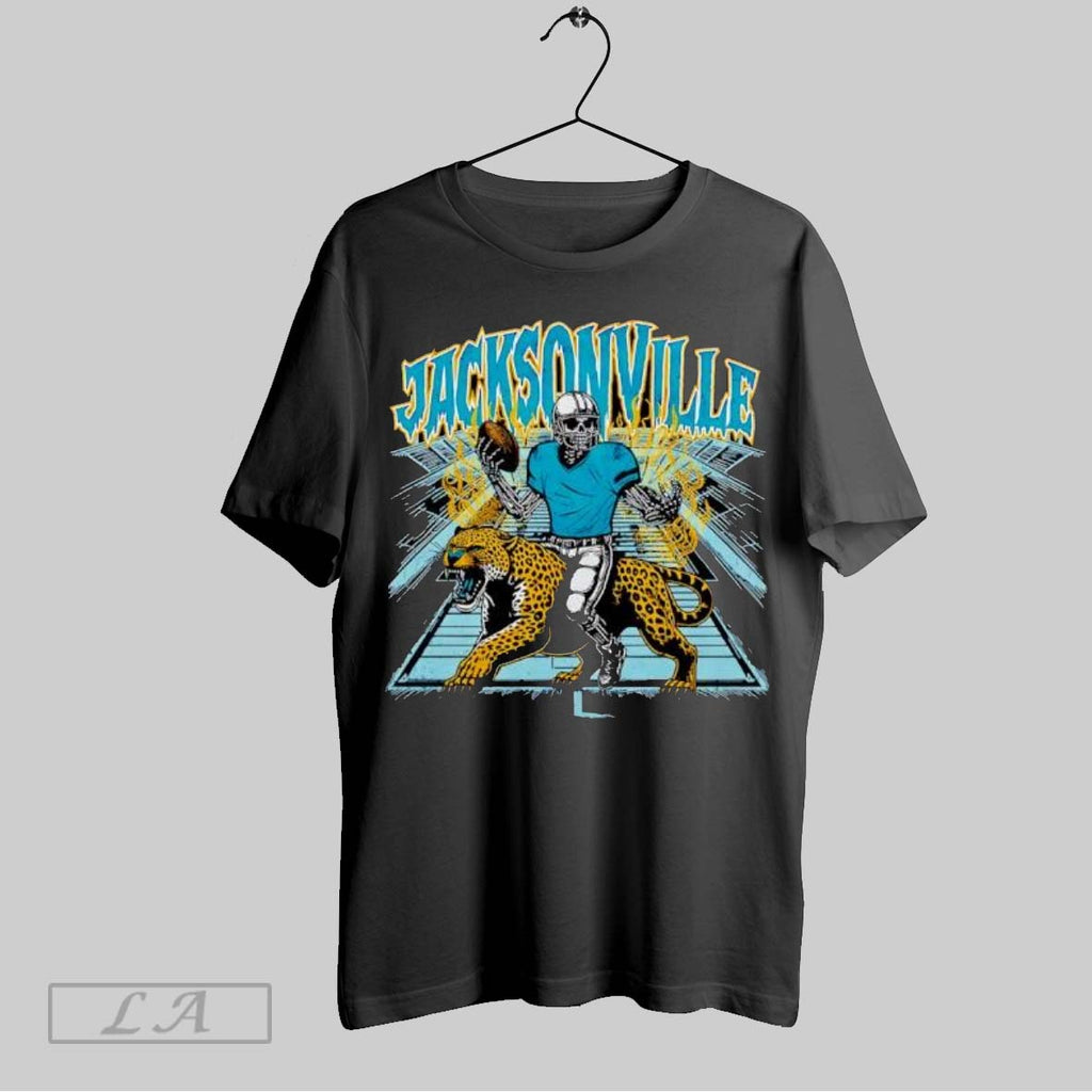 Original Jacksonville Jaguar Skeleton Riding Jaguar Football Player