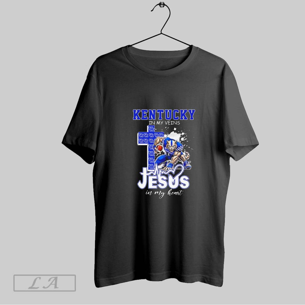Original Kentucky Wildcats In My Veins And Jesus In My Heart Christian Football Lover