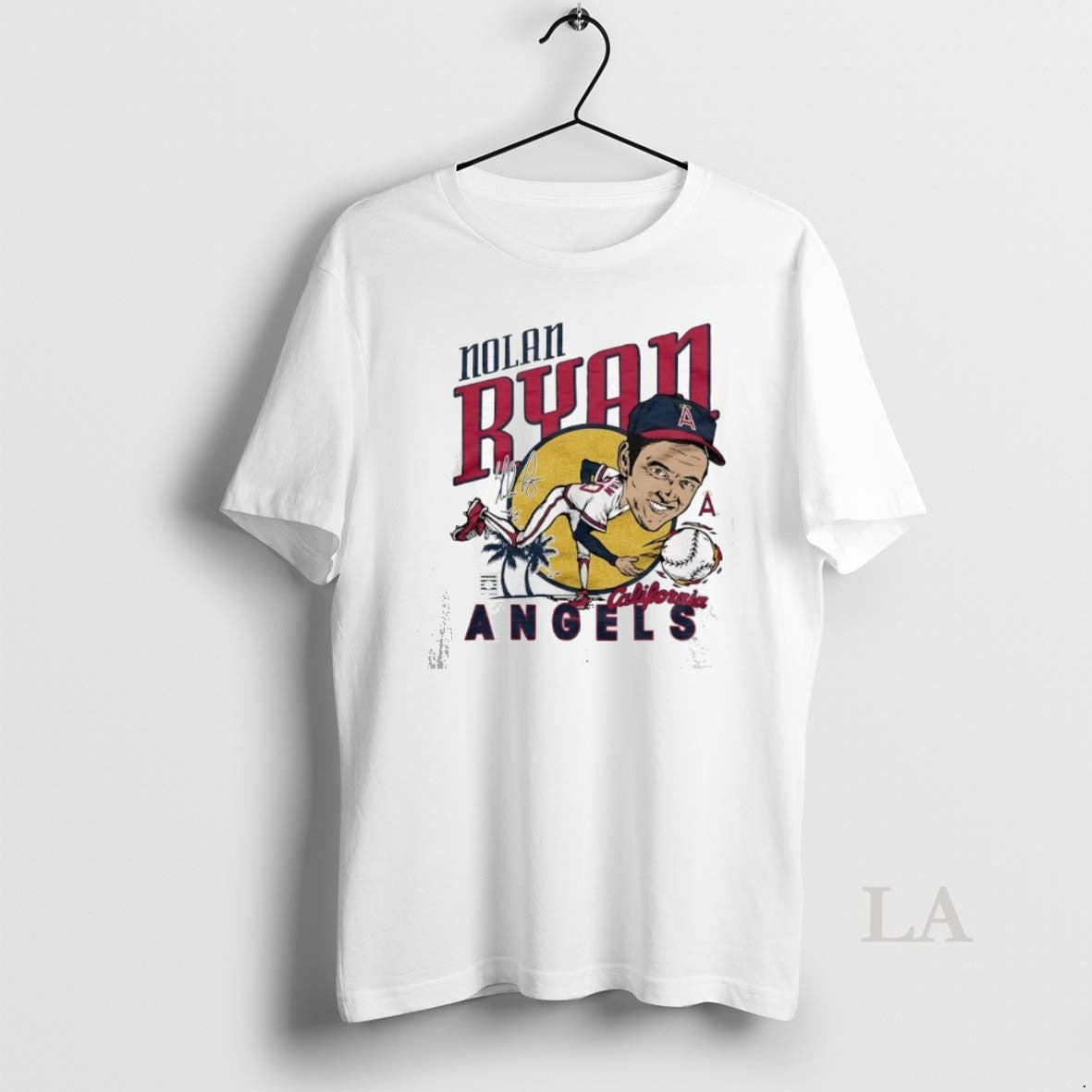 Original Los Angeles Angels Nolan Ryan California Signature Caricature