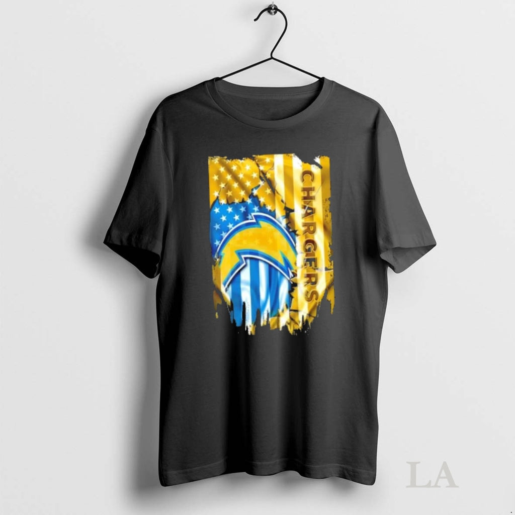 Original Los Angeles Chargers Football X American Flag