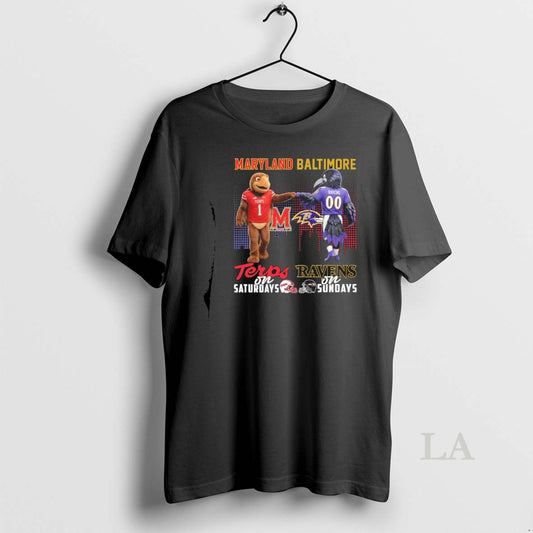 Original Maryland Terrapins On Saturday And Baltimore Ravens On Sundays Mascot T-Shirts, Hoodie, Sweatshirt | WearSparks.com