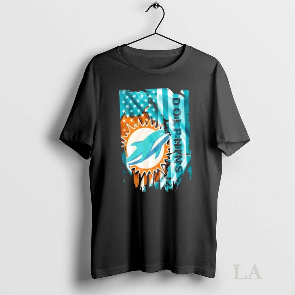 Original Miami Dolphins Football X American Flag