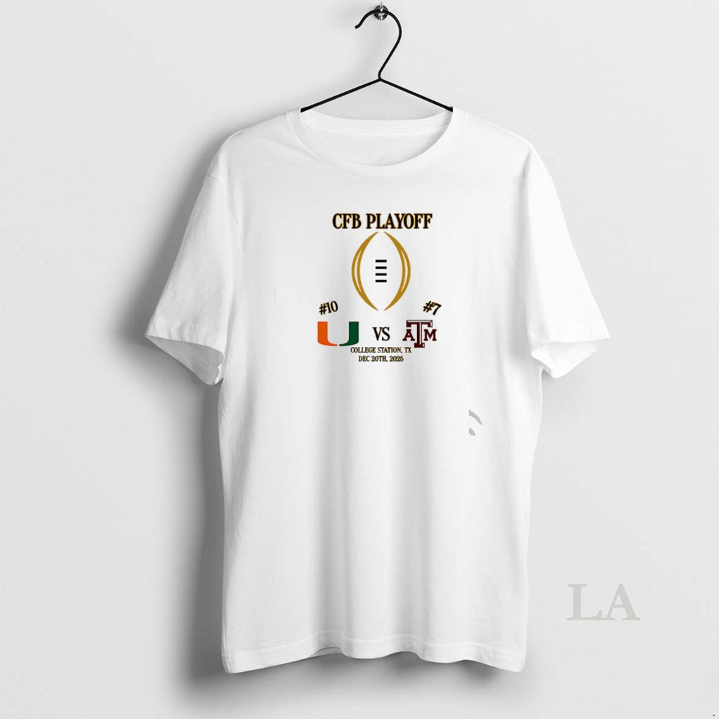 Original Miami Vs Texas Am 2025 Cfp First Rd Playoff Game 2