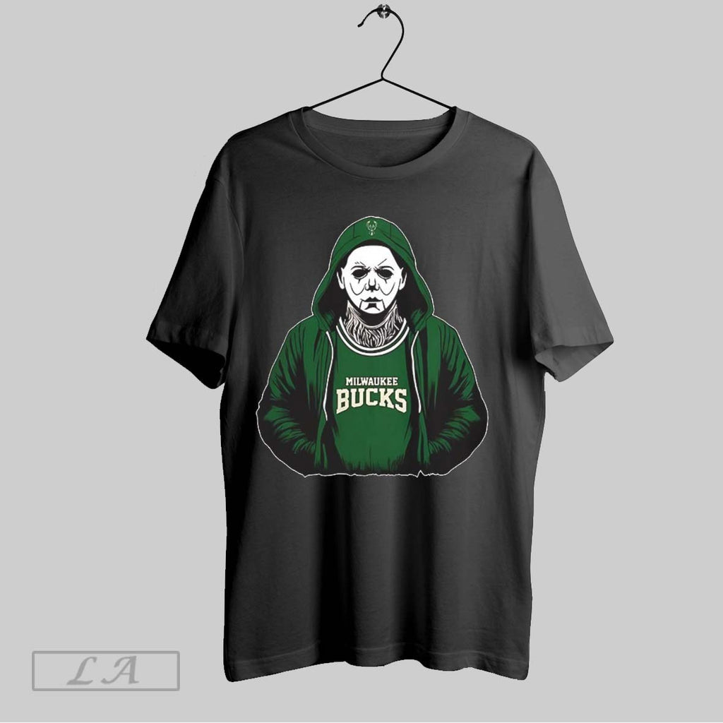 Original Michael Myers Wearing Milwaukee Bucks Nba Scary Halloween 2025 V Neck