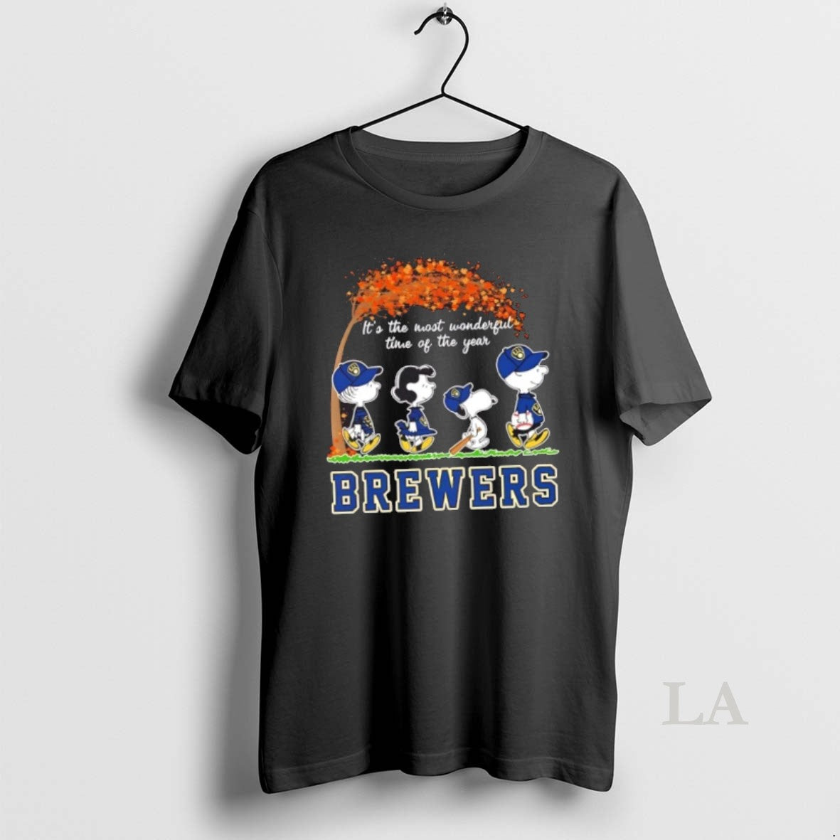 Original Milwaukee Brewers X Peanuts Snoopy And Friends Autumn Its The Most Wonderful Time Of T-Shirts, Hoodie, Sweatshirt