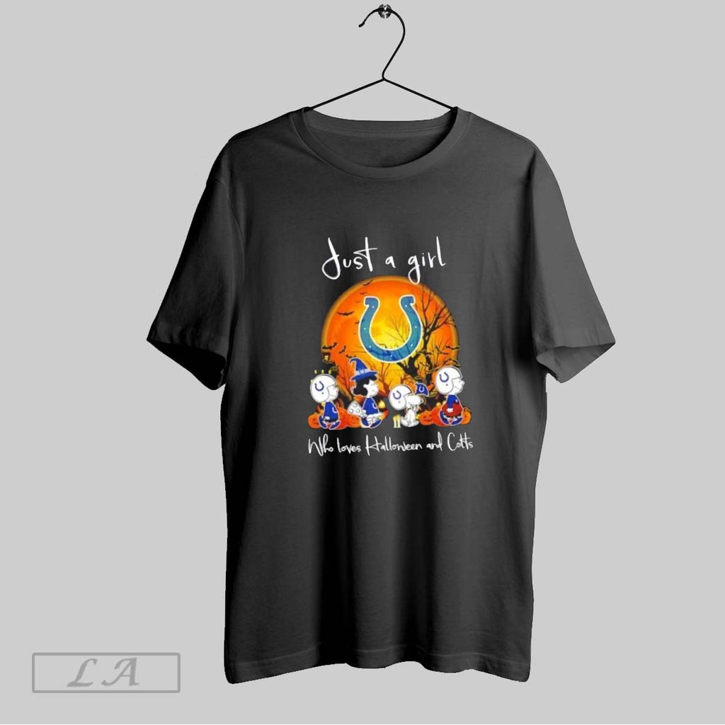 Original Peanuts Just A Girl Who Loves Halloween And Indianapolis Colts Football