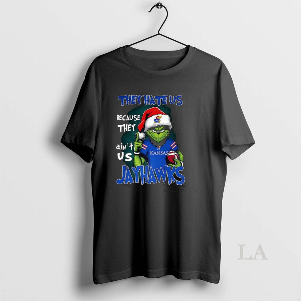 Original Santa Grinch They Hate Us Because They Aint Us Kansas Jayhawks