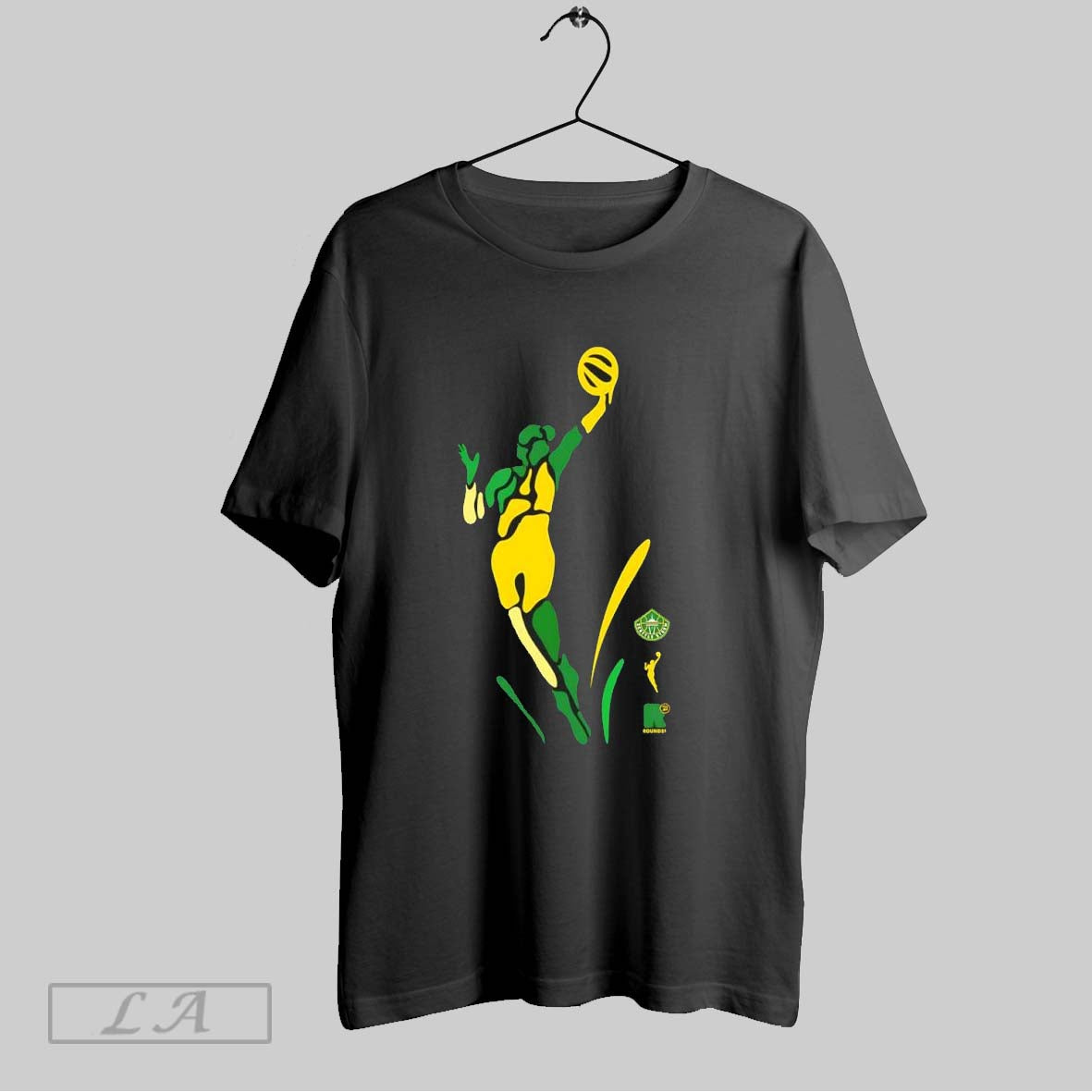 Original Seattle Storm Wnba Silhouette Of A Player Dunking A Basketball Victory Graphic