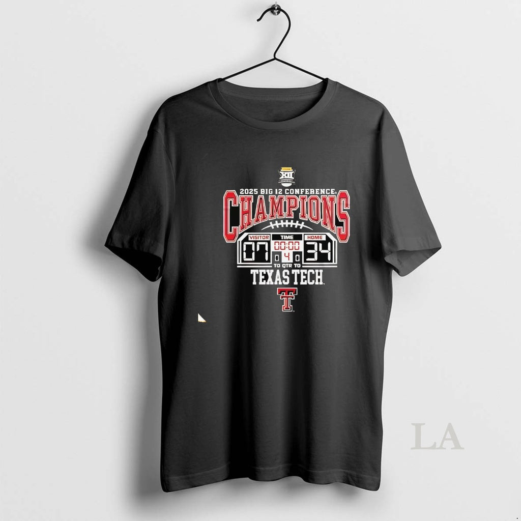 Original Texas Tech Red Raiders 2025 Big 12 Champions Score 2 Sided