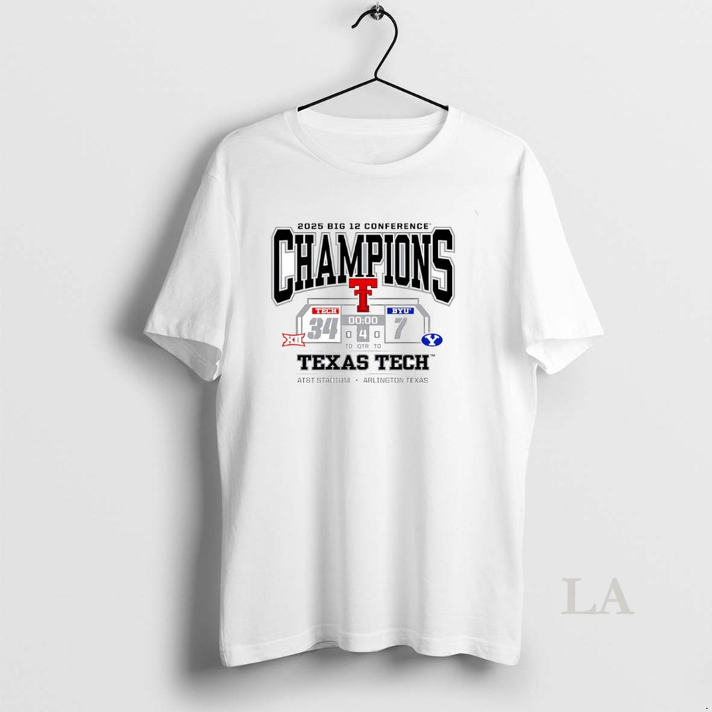 Original Texas Tech Red Raiders Vs Byu Cougars 2025 Big 12 Conference Champions Score Circle