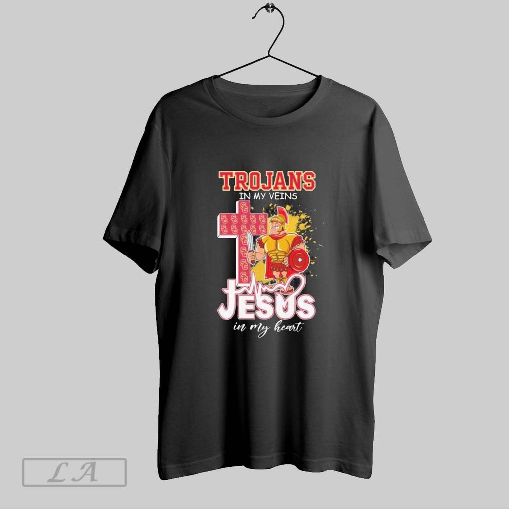 Original Usc Trojans Mascot In My Veins Jesus In My Hear