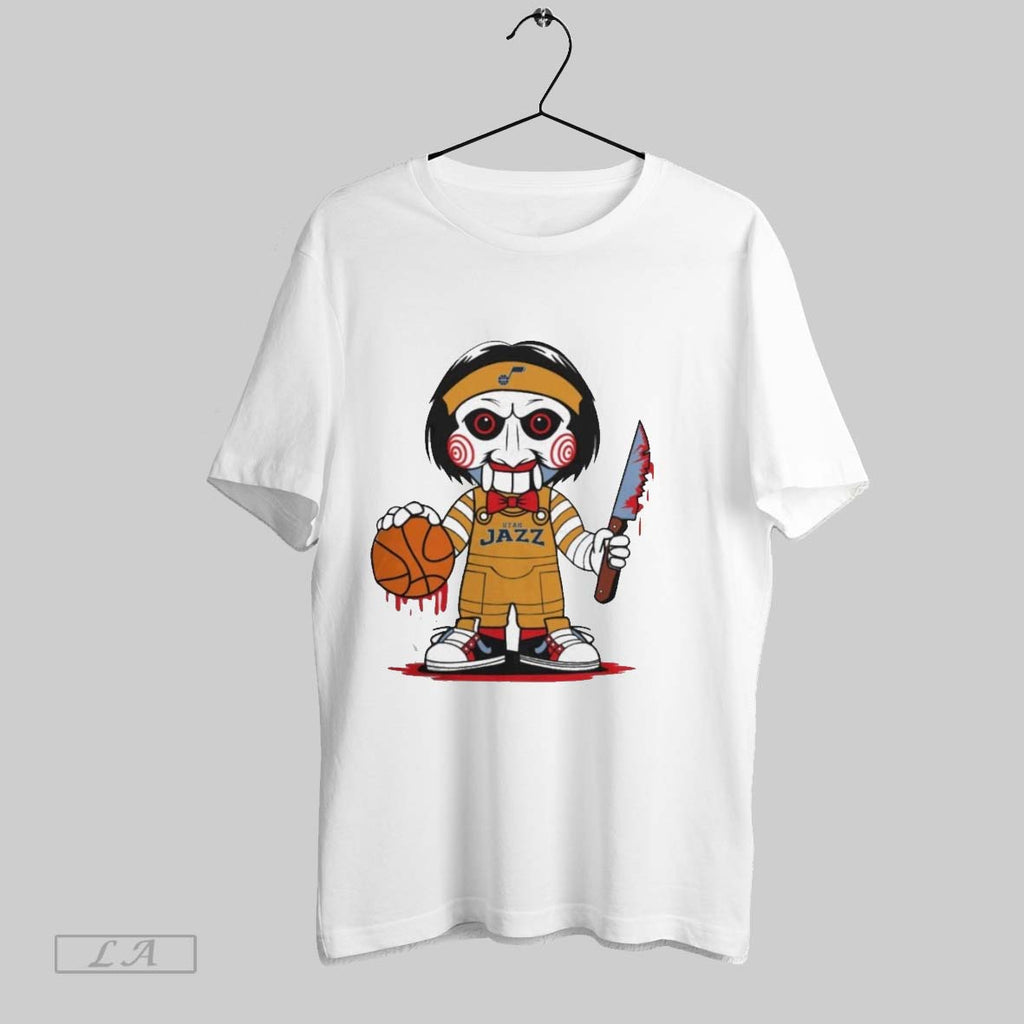 Original Utah Jazz Halloween Jigsaw Saw Horror Basketball