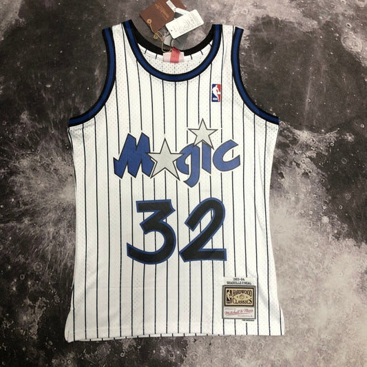 Orlando Magics #32 Shaquille O'Neal sw Magic 94 Season White 32 # O'Neal Style 2
