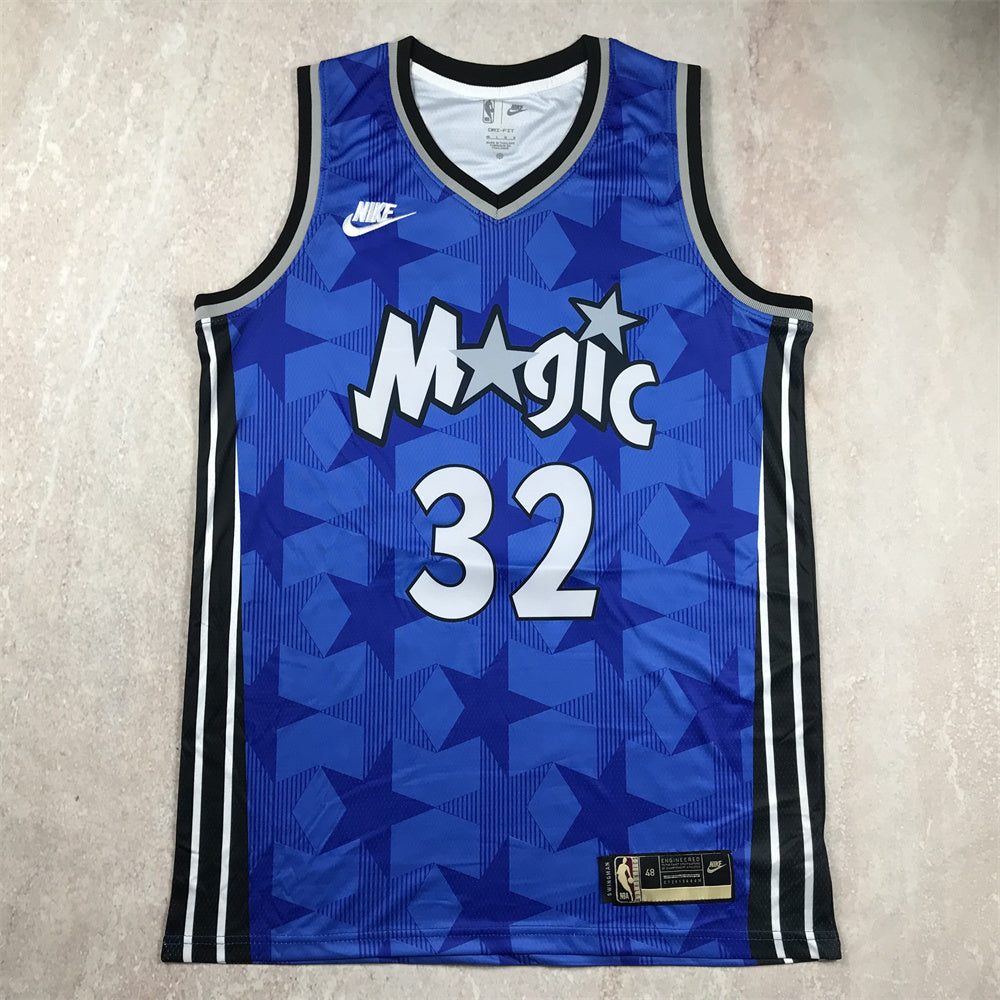 Orlando Magics#32 Shaquille O'Neal Hot Press Magic 32 Blue S-XXL Style 2