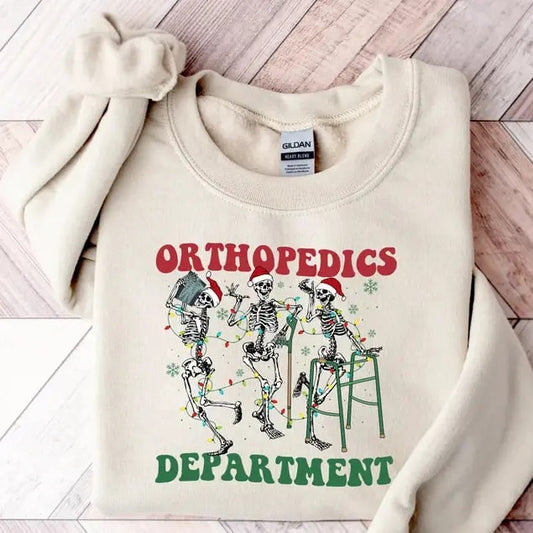 Orthopedic Department Sweatshirt, Ortho Christmas Nurse Sweatshirt, Skeleton Dancing Nurse Sweatshirt, Ortho Group Team Nurse Sweatshirt