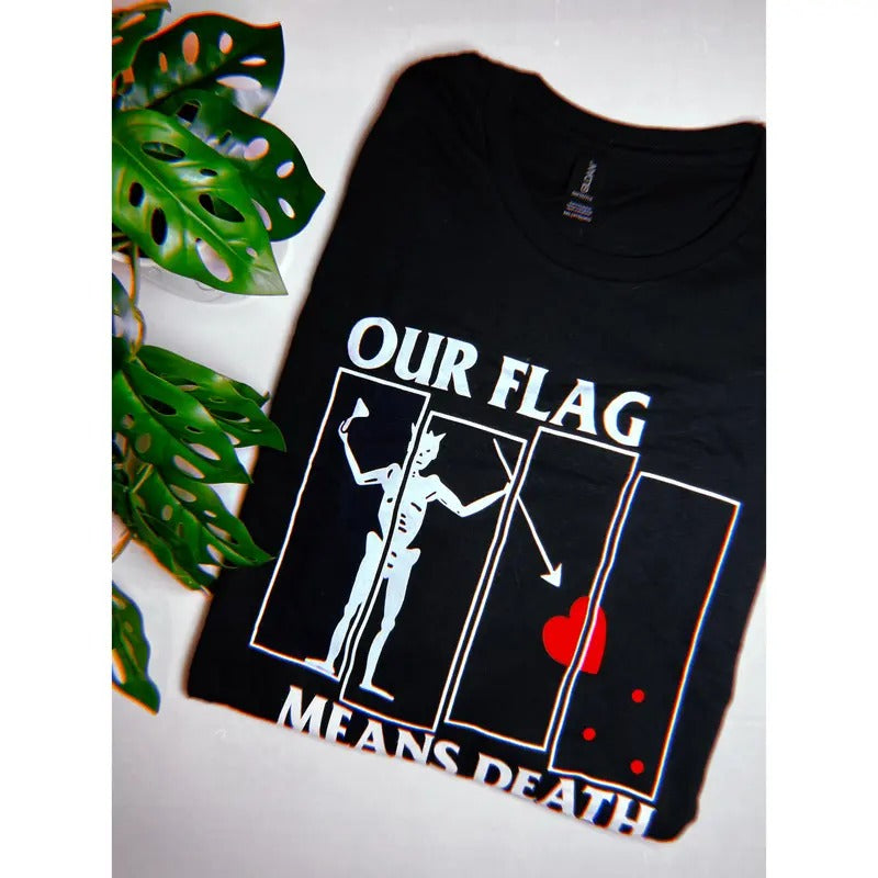 Our Flag Means Death Band Logo Mash up shirt. Black unisex shirt. Hoodie, Sweatshirt | WearSparks.com
