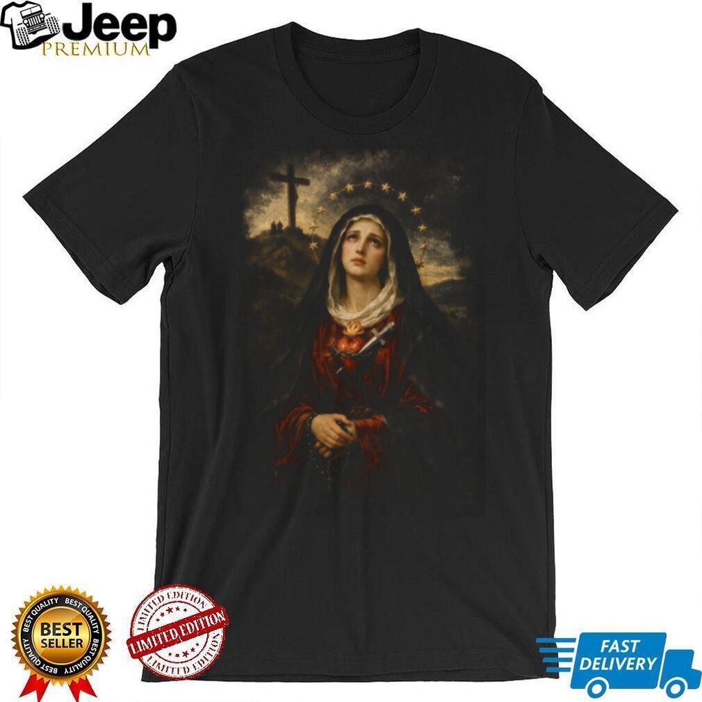 Our Lady of Sorrows Mater Dolorosa Catholic Religious Art Black T Shirt