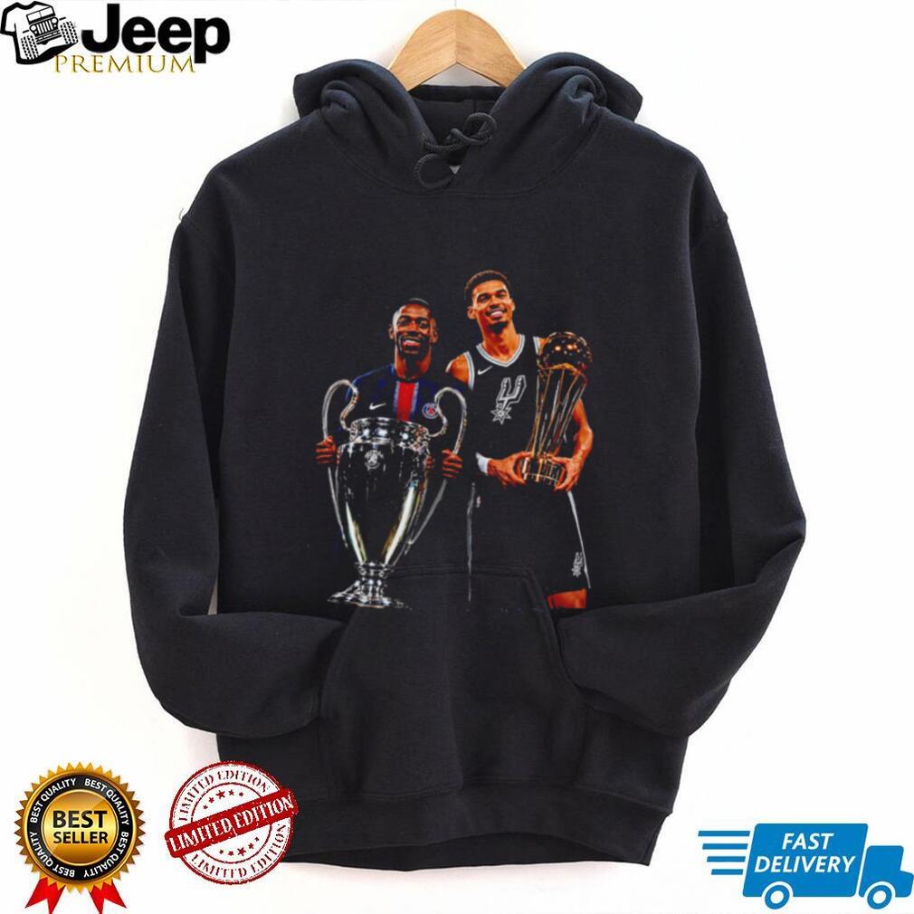 Ousmane Dembele and Victor Wembanyama trophies shirt