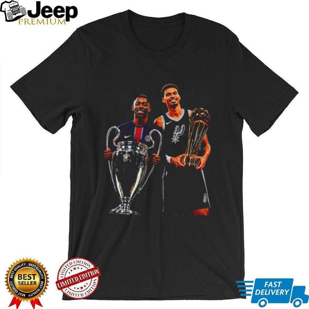 Ousmane Dembele and Victor Wembanyama trophies shirt