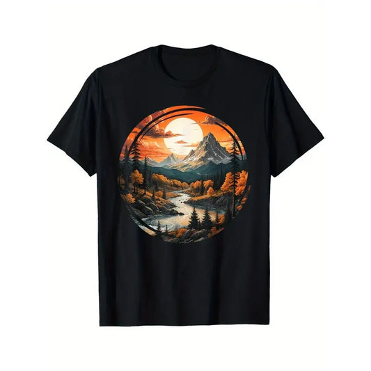 Outdoor men's clothing everything high quality, mountain hiking outdoor nature wildlife forest mountain T-shirt Made in USA
