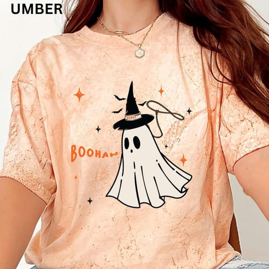 Oversized Halloween Graphic Shirt, Boohaw Ghosts Shirt, Western Halloween Shirt, Country Western shirt, Comfort Colors Halloween Shirt, Casual Shirt Unisex, Halloween Clothing, Graphic Halloween Apparel, Casual Cotton T-shirt, Unisex Halloween