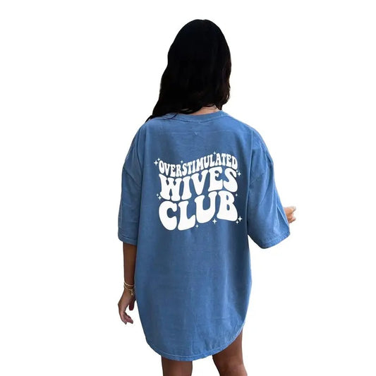 Overstimulated Wives Club Tshirt, Wives Day Gift Tee, Trendy Shirt Wives Clubs, Trendy Wives, Bridal Gifts, Short Sleeve Tee Shirt, Gifts For Birthday Mothers Day Christmas Fit Top