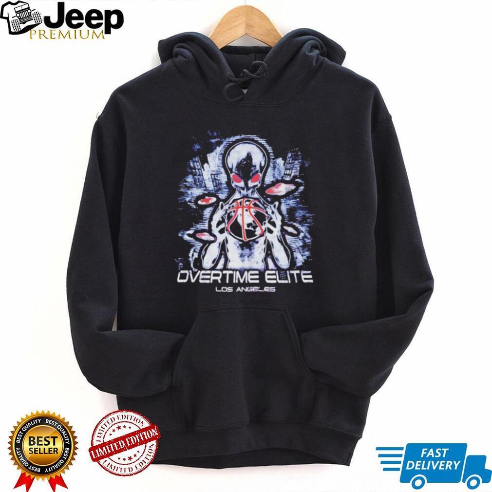 Overtime Elite Los Angeles Alien Basketball Graphic Retro Style Men Fans T Shirt