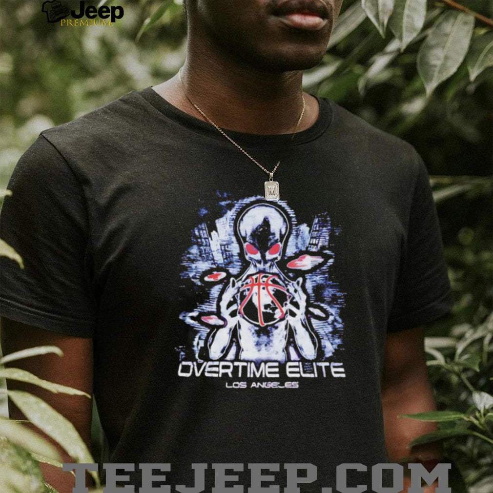 Overtime Elite Los Angeles Alien Basketball Graphic Retro Style Men Fans T Shirt